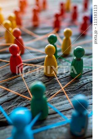 the social network community team. The concept of connections between people the social network community team. The concept of connections between people 111583113