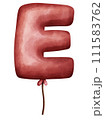 E alphabet Capital balloon letter in watercolor style 111583762