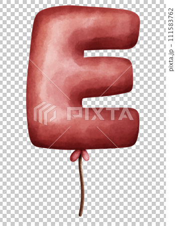 E alphabet Capital balloon letter in watercolor style E alphabet Capital balloon letter in watercolor style 111583762