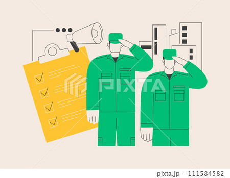 Compulsory military service abstract concept vector illustration. 111584582