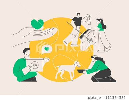 Volunteering abstract concept vector illustration. 111584583
