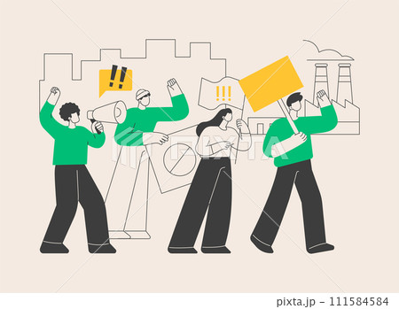 Strike action abstract concept vector illustration. 111584584