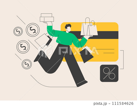 Overspending abstract concept vector illustration. 111584626