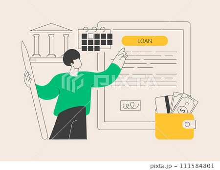 Loan disbursement abstract concept vector illustration. Loan disbursement abstract concept vector illustration. 111584801