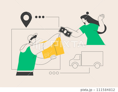 Cash on delivery abstract concept vector illustration. Cash on delivery abstract concept vector illustration. 111584812