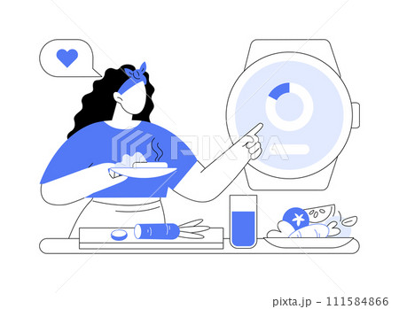 Smartwatch calorie tracking isolated cartoon vector illustrations. 111584866