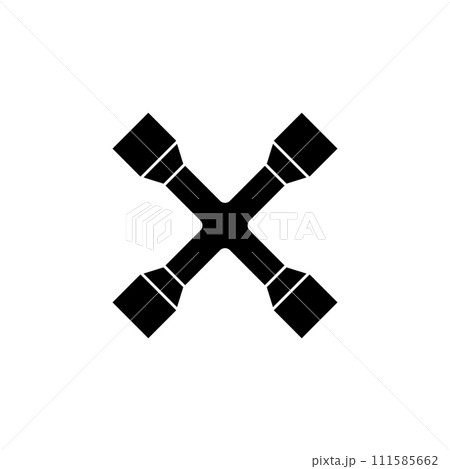 Wheel Wrench Cross Flat Vector Icon 111585662