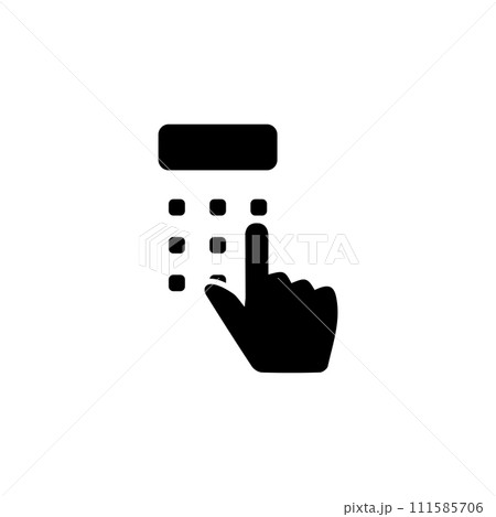 The pin code icon. Password and unlock, access, identification, unlock symbol. Flat Vector illustration. Button 111585706
