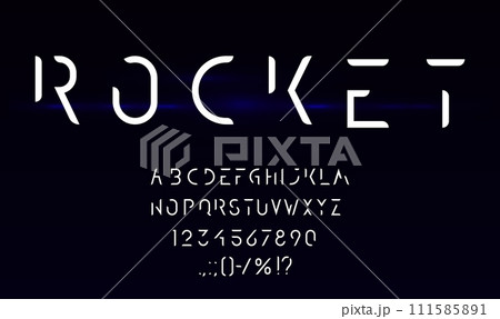 Futuristic space font, cyber future type or modern tech typeface, cosmic movie vector English alphabet. Galaxy cosmic and futuristic typography or interstellar typeset letters and typeface symbols 111585891