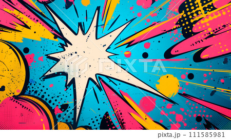 Comic book explosion background. Pop art style of graffiti background 111585981