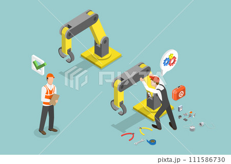 3D Isometric Flat Vector Illustration of Machine Engineer 3D Isometric Flat Vector Illustration of Machine Engineer 111586730