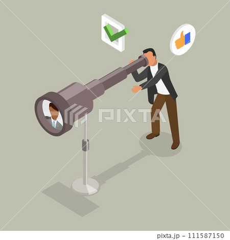 3D Isometric Flat Vector Illustration of Hiring 3D Isometric Flat Vector Illustration of Hiring 111587150