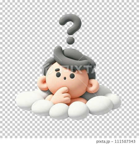 thinking clay doll 111587343