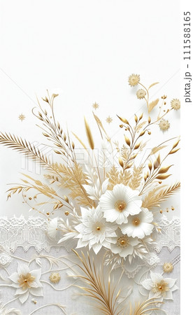 白い花のボタニカル壁紙 111588165