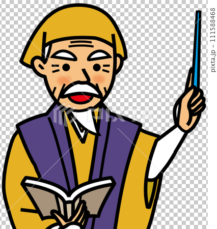 教科書を持ちながら教鞭をとる水戸黄門 教科書を持ちながら教鞭をとる水戸黄門 111588468