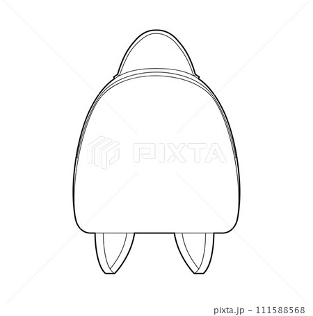 Structured backpack silhouette bag. Fashion accessory technical illustration. Vector schoolbag front view for Men, women 111588568