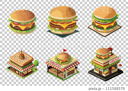 ハンバーガーショップセット 111588570