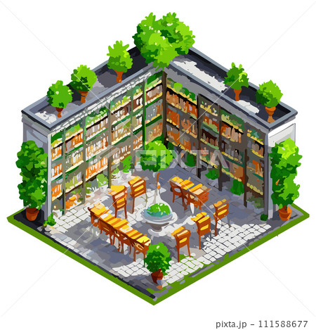 アイソメの図書館内部 アイソメの図書館内部 111588677