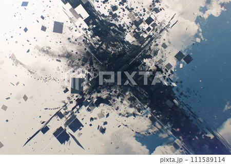 サイバースペースの輝き: 情報の流れを視覚化したアニメアート AI画像 10 111589114