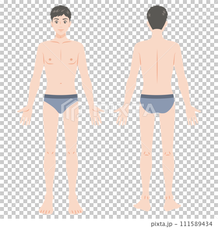 下着姿の男性の全身 111589434