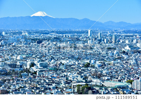 富士山と東京の都市風景 富士山と東京の都市風景 111589551