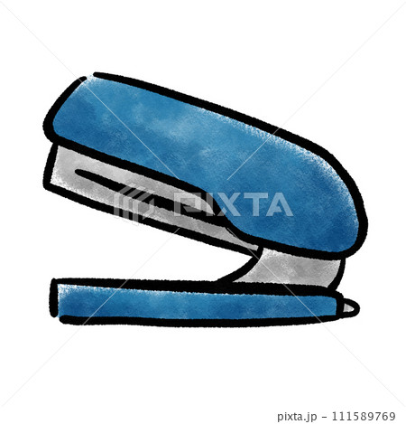 ゆるくてかわいいホチキスの手描きイラスト素材のイラスト素材