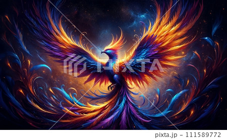 鳳凰の抽象的背景のイラスト素材 [111589772] - PIXTA
