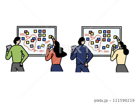 ワークショップ会議をする男女のイラスト 111590219
