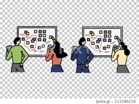 ワークショップ会議をする男女のイラスト 111590219