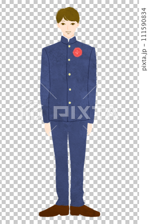 学ランをきた卒業式の男子中学生 111590834