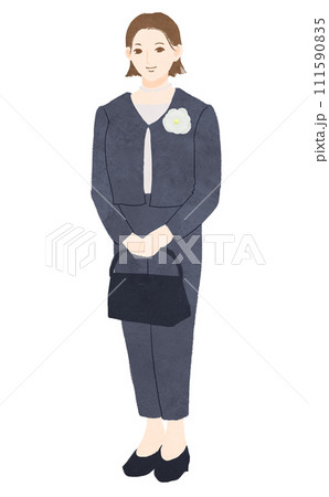 卒業式に出席するお母さんのイラスト 111590835
