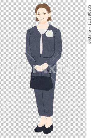 卒業式に出席するお母さんのイラスト 111590835