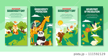 Biodiversity Day Social Media Stories Flat Cartoon Hand Drawn Templates Background Illustration Biodiversity Day Social Media Stories Flat Cartoon Hand Drawn Templates Background Illustration 111592129