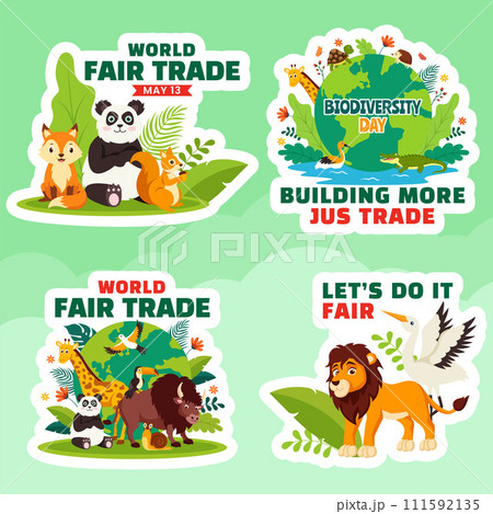 Biodiversity Day Label Flat Cartoon Hand Drawn Templates Background Illustration Biodiversity Day Label Flat Cartoon Hand Drawn Templates Background Illustration 111592135