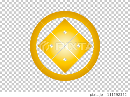 Gold with four corners in a circle Gold with four corners in a circle 111592352