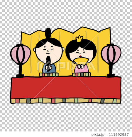 ひな祭りのお内裏様とお雛様 111592927