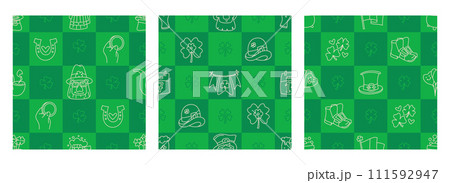 St Patrick day doodle style hand-drawn seamless pattern St Patrick day doodle style hand-drawn seamless pattern 111592947