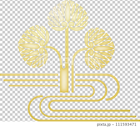 Family crest: standing hollyhocks and water [gold] 111593471