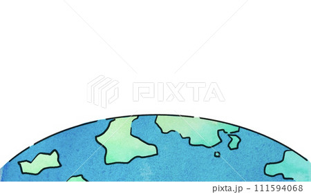 かわいい地球の半分イラスト かわいい地球の半分イラスト 111594068