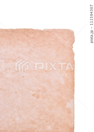 old vintage brown paper on white background, page for texture design old vintage brown paper on white background, page for texture design 111594307