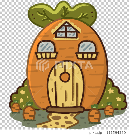 Carrot house illustration Carrot house illustration 111594330