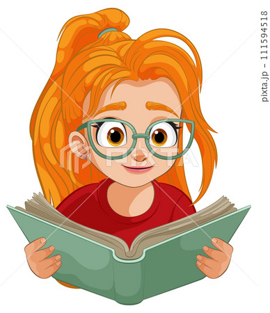 Curious Young Reader in Glasses Curious Young Reader in Glasses 111594518