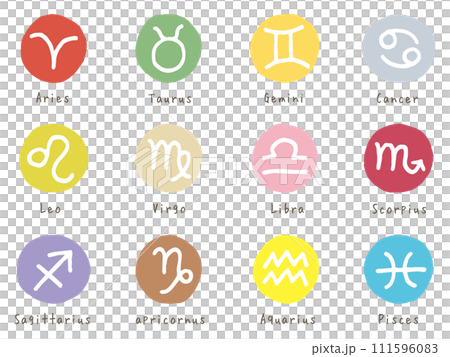 12星座 シンボルマーク シンボルカラー イラスト 12星座 シンボルマーク シンボルカラー イラスト 111596083