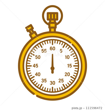 イラスト素材:金色のストップウォッチのアイコン イラスト素材:金色のストップウォッチのアイコン 111596472