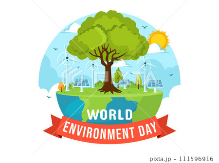 World Environment Day Vector Illustration with Green Tree and Animals in Forest for Save the Planet or Taking Care of the Earth in Flat Background World Environment Day Vector Illustration with Green Tree and Animals in Forest for Save the Planet or Taking Care of the Earth in Flat Background 111596916