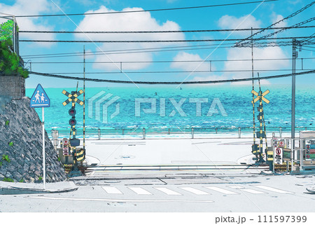 湘南海岸　鎌倉高校前駅踏切 111597399
