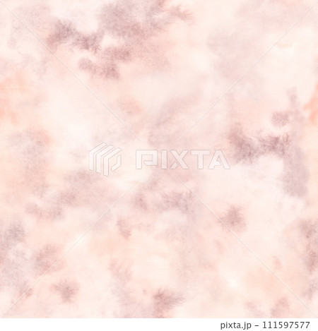 Pastel pink abstract watercolor seamless pattern in pale peach fuzz color background with paint stains and splashes 111597577