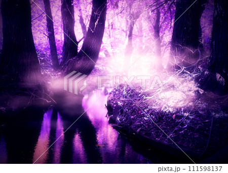 Small river in the purple forest Small river in the purple forest 111598137