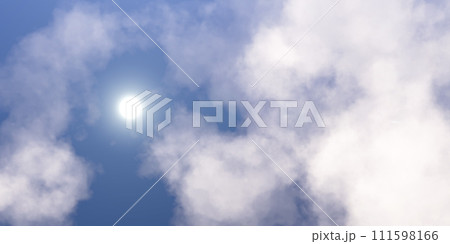 3D Rendered blue sky with clouds 111598166