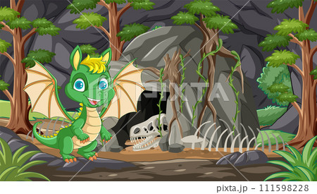 Friendly Dragon in Enchanted Forest 111598228